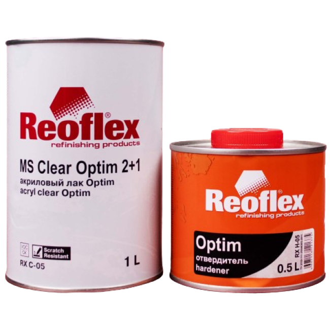 Reoflex Лак 2К МS Clear Optim 2:1 Акриловый + Отвердитель МS, 1л + 0,5л RX C-05-1000 + RX H-05-500 – купить в Астрахани | Reoflex | carpaint.kz