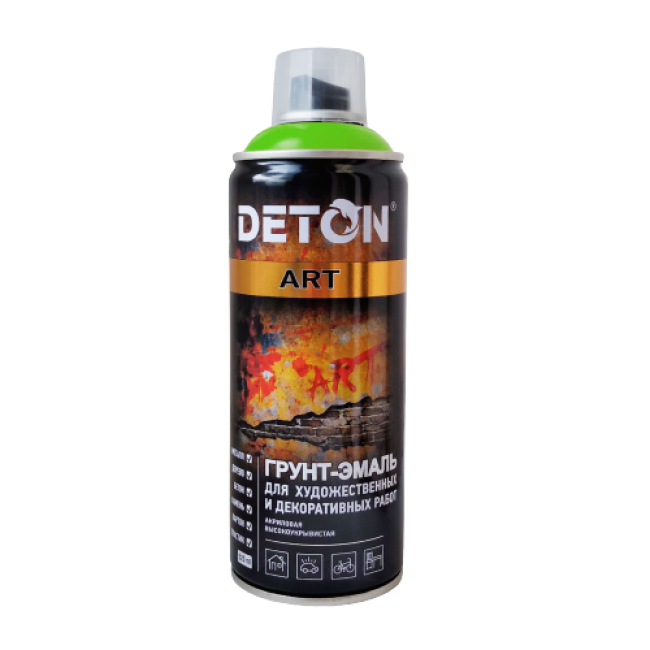Deton 用于艺术和装饰作品的底漆珐琅 DETON ART，青苹果，气雾剂 520 毫升 DTN-A70673 图片 – 阿斯特拉罕 | carpaint.kz